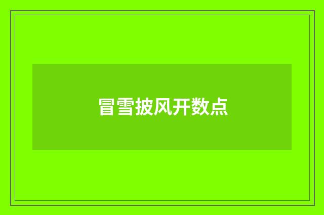 冒雪披风开数点