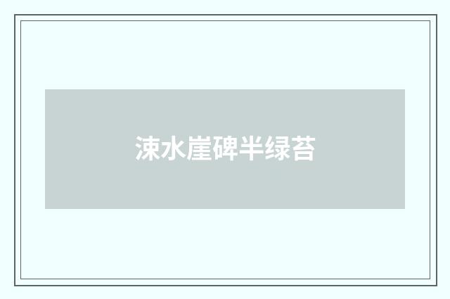 涑水崖碑半绿苔