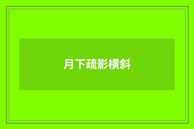 月下疏影横斜