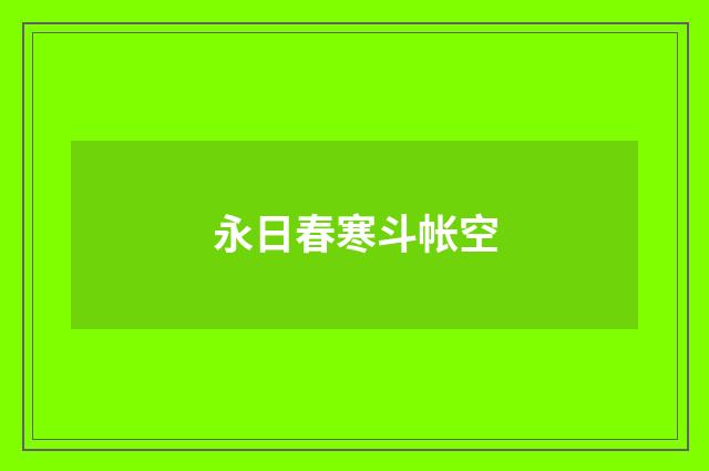 永日春寒斗帐空