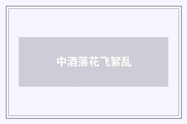 中酒落花飞絮乱