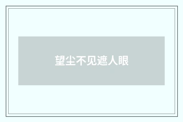 望尘不见遮人眼