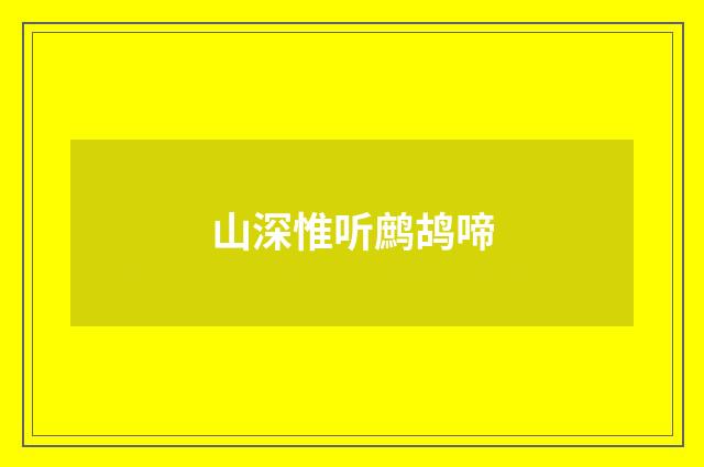 山深惟听鹧鸪啼