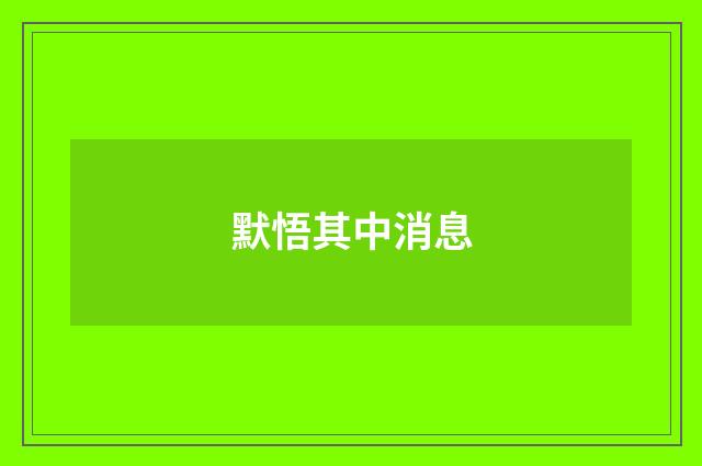 默悟其中消息