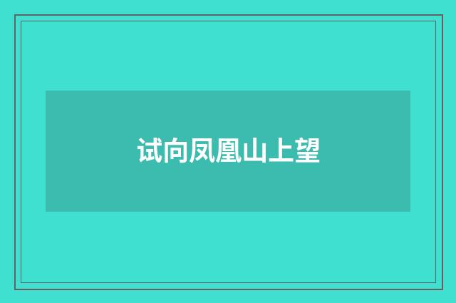 试向凤凰山上望
