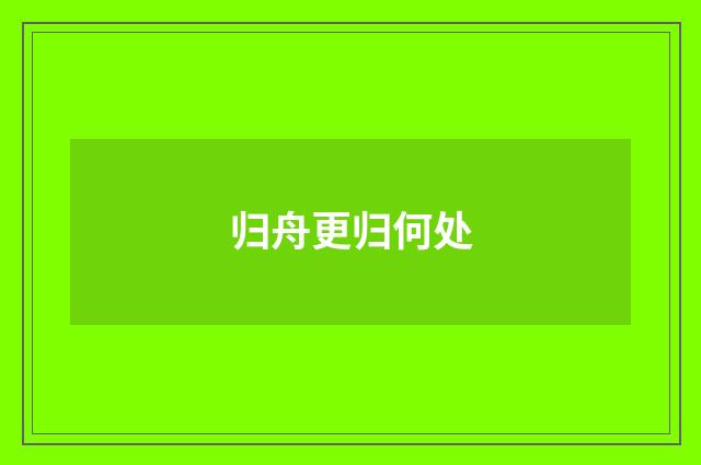 归舟更归何处