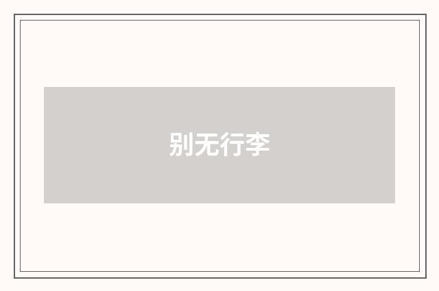 别无行李