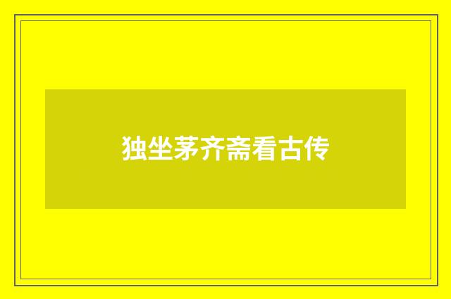 独坐茅齐斋看古传
