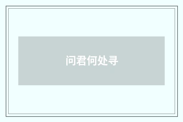 问君何处寻