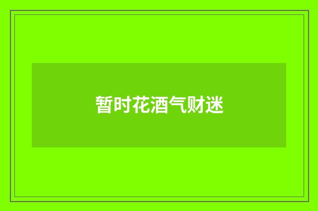 暂时花酒气财迷