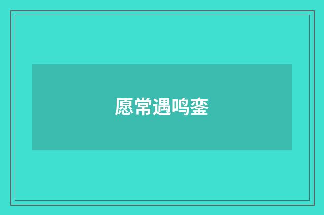 愿常遇鸣銮