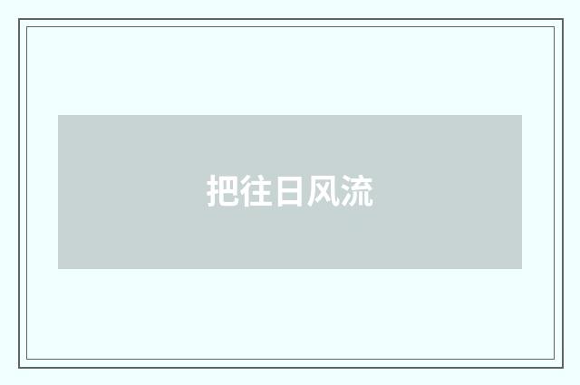 把往日风流