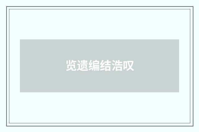 览遗编结浩叹