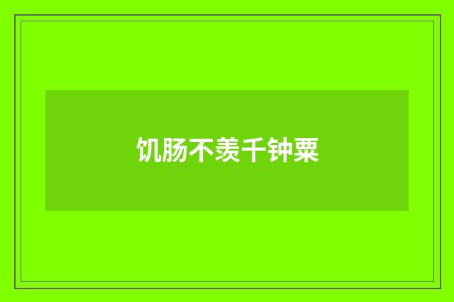 饥肠不羡千钟粟