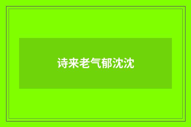 诗来老气郁沈沈