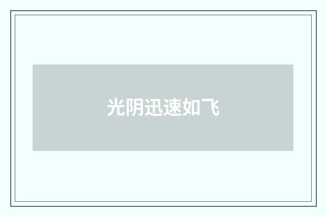 光阴迅速如飞