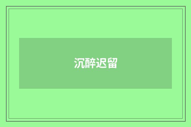 沉醉迟留
