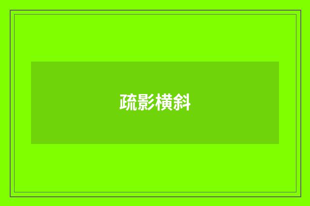 疏影横斜