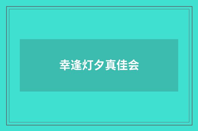 幸逢灯夕真佳会