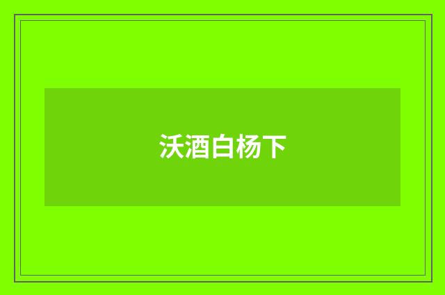沃酒白杨下