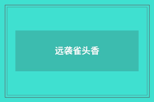 远袭雀头香