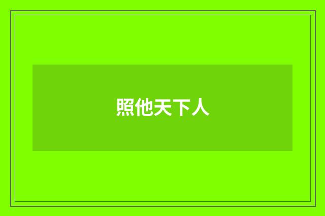 照他天下人