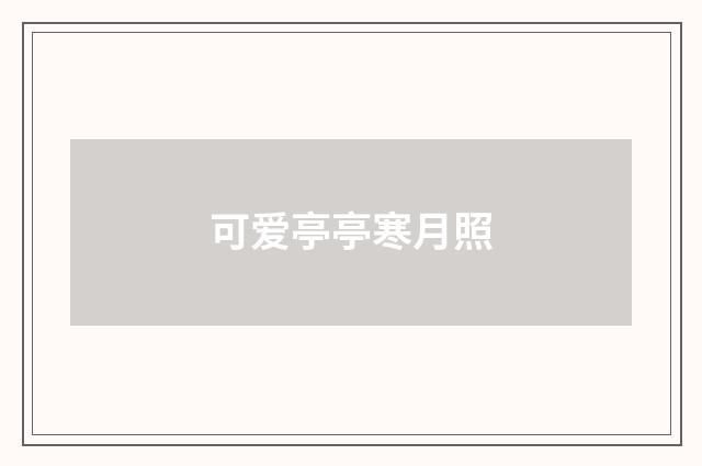 可爱亭亭寒月照