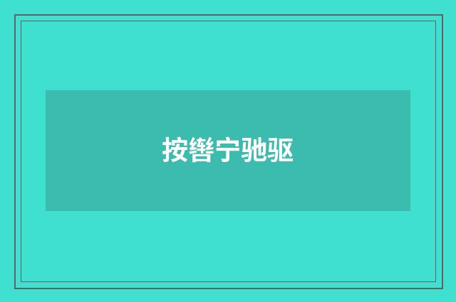 按辔宁驰驱