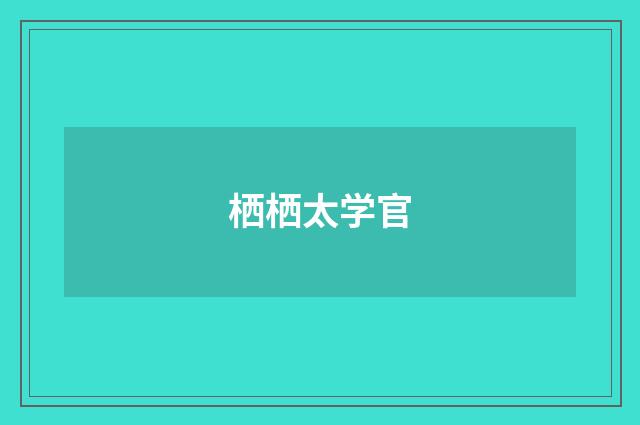 栖栖太学官