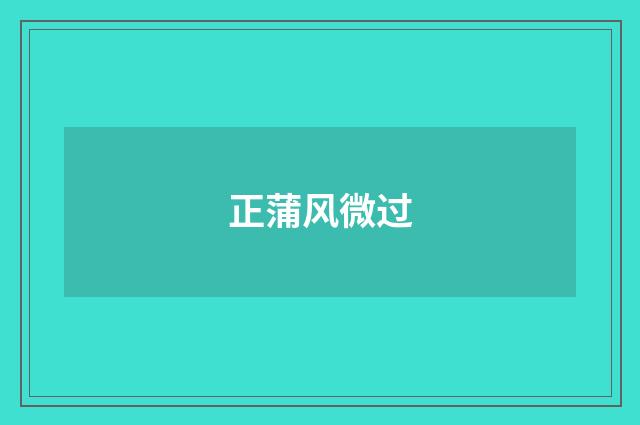 正蒲风微过