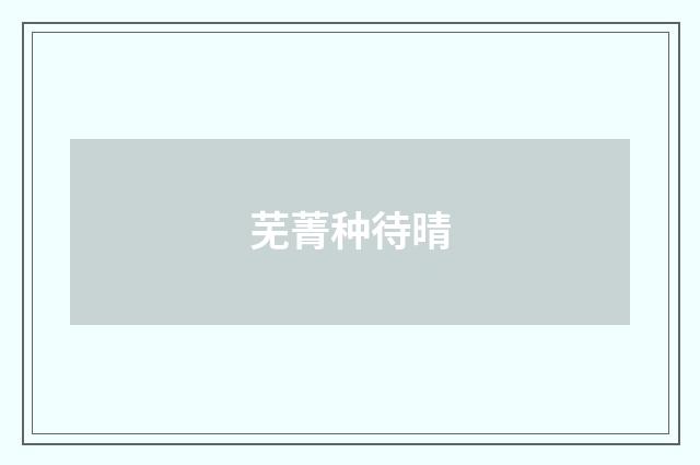 芜菁种待晴