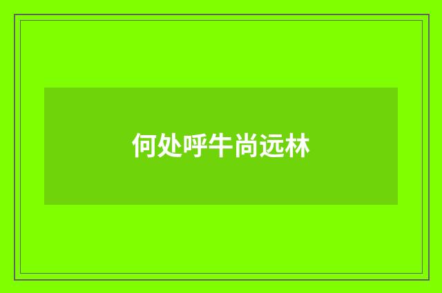何处呼牛尚远林