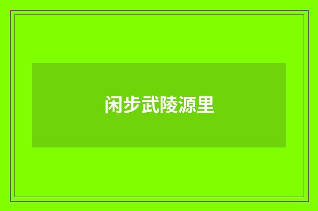 闲步武陵源里