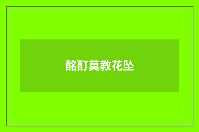 酩酊莫教花坠