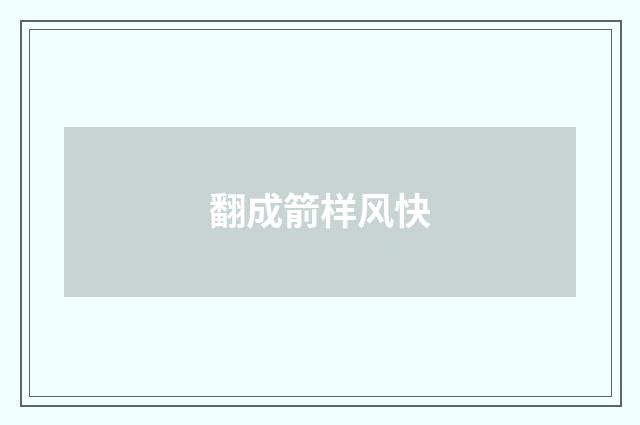 翻成箭样风快