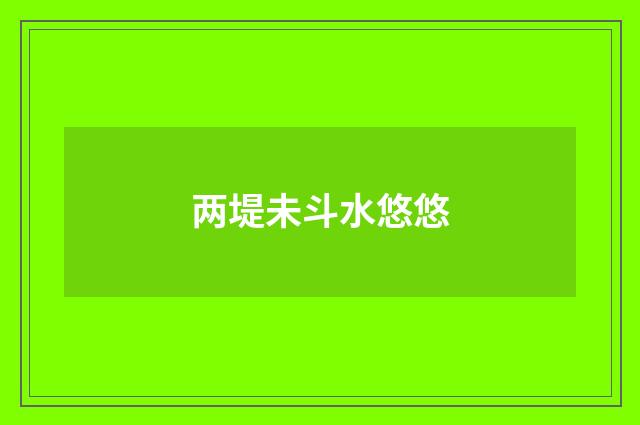 两堤未斗水悠悠