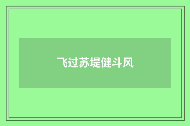 飞过苏堤健斗风