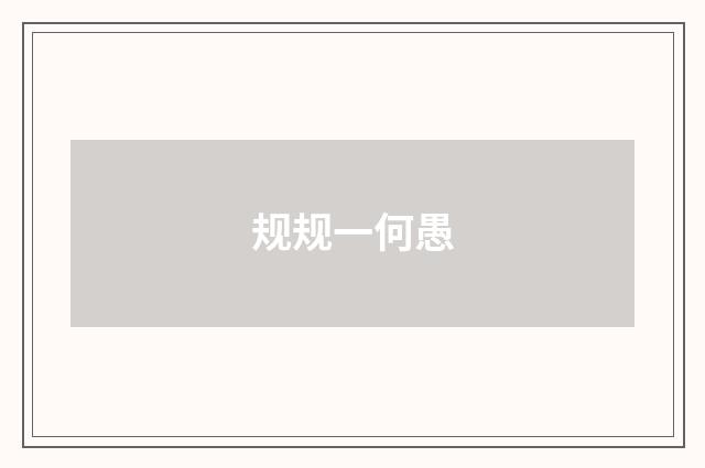 规规一何愚