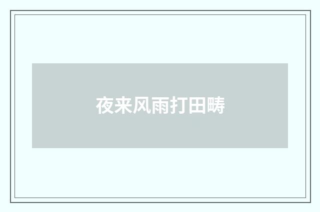 夜来风雨打田畴