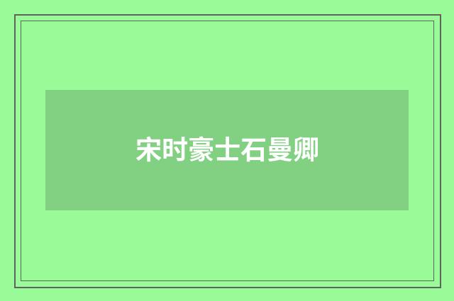 宋时豪士石曼卿