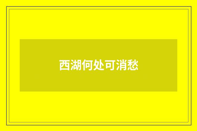 西湖何处可消愁
