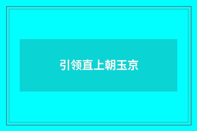 引领直上朝玉京