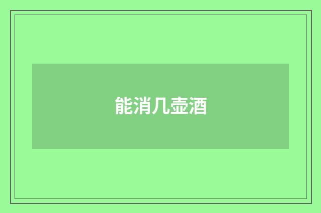 能消几壶酒