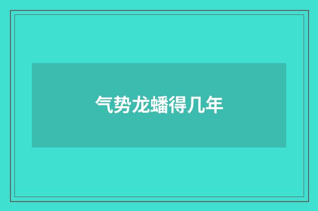 气势龙蟠得几年