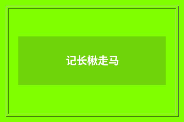记长楸走马