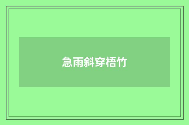 急雨斜穿梧竹