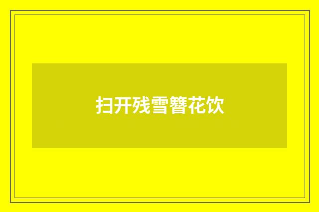 扫开残雪簪花饮