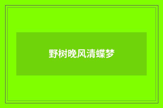 野树晚风清蝶梦