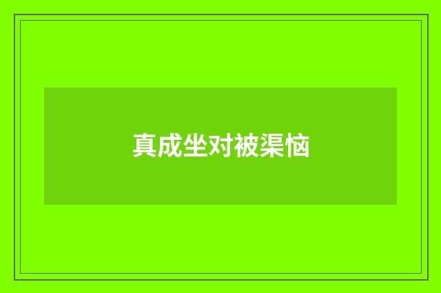 真成坐对被渠恼