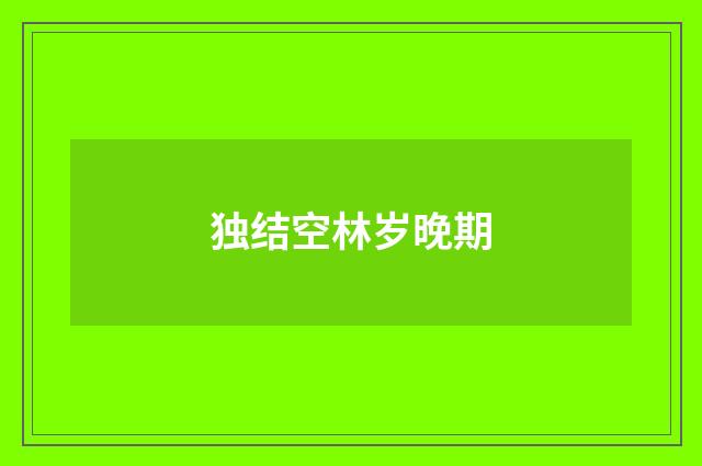 独结空林岁晚期